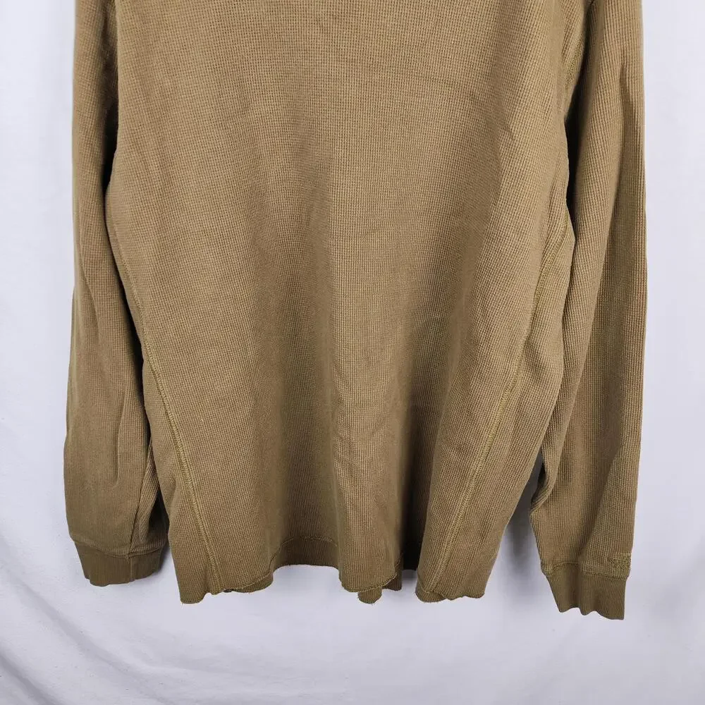 The North Face Shirt Mens XL Brown Thermal Waffle Knit Crew Long Sleeve Top